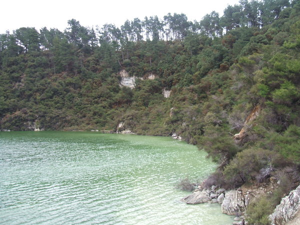 Massive green lake