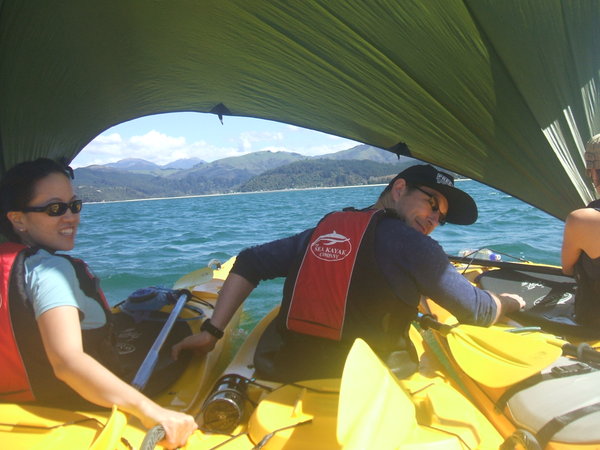 Sailing the kayaks