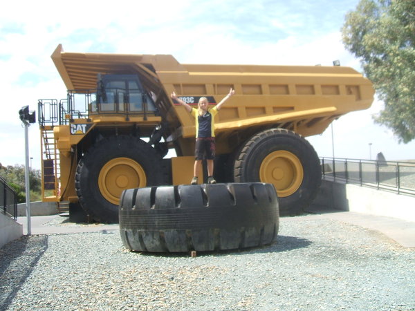 Me on a tyre of the very very big truck
