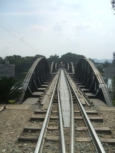 Rail tracks over bridge