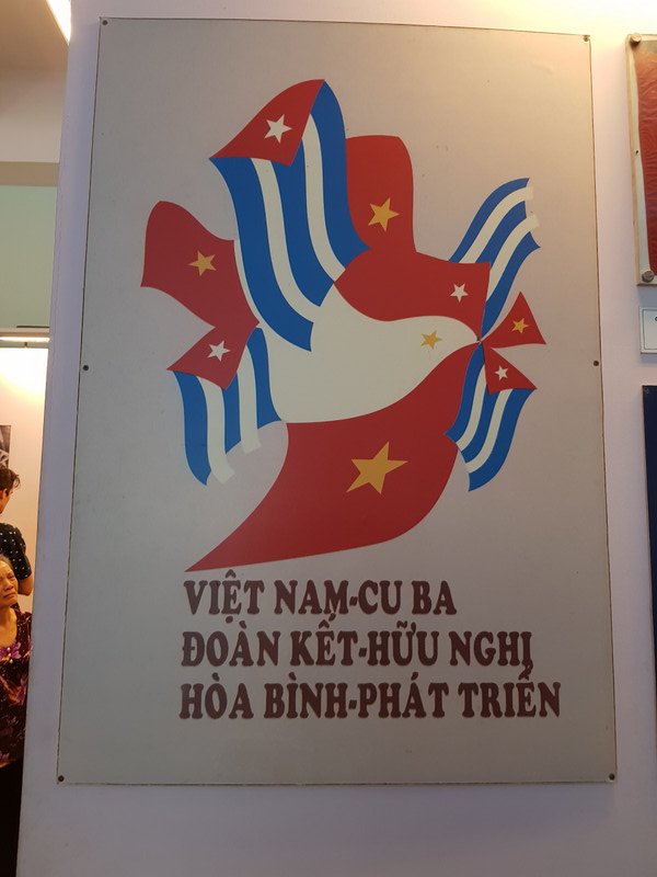 Posters of solidarity with Vietnam at the war remnants museum 