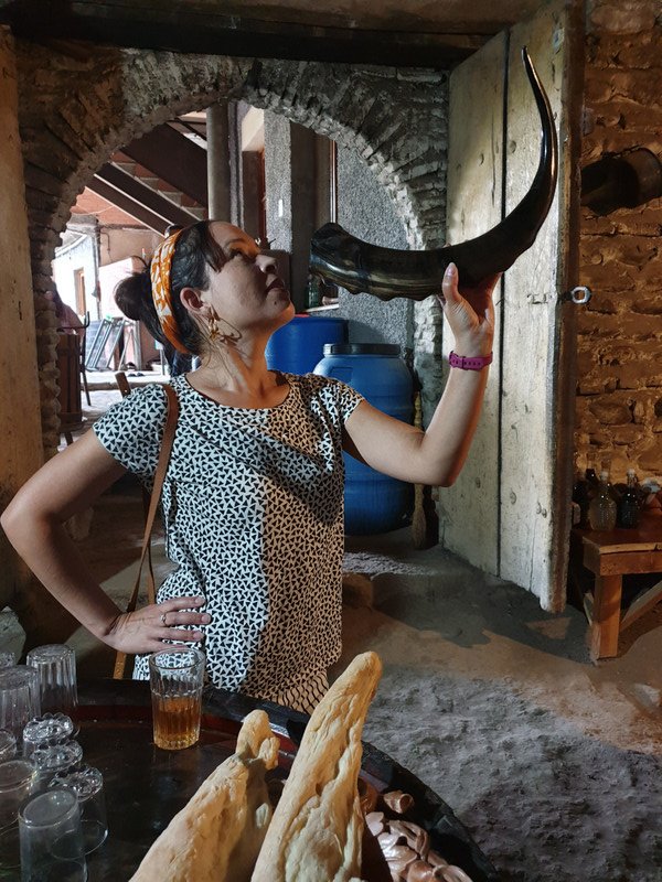 Traditional Georgian drinking horn