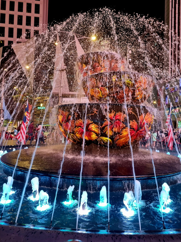 Fountain in front of Pavillion shopping mall
