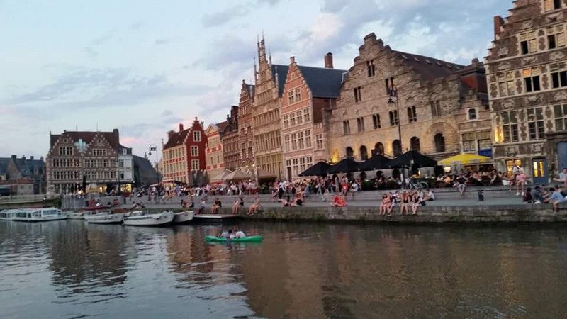 Ghent harbour by night