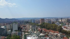 Views of Tirana from the skybar