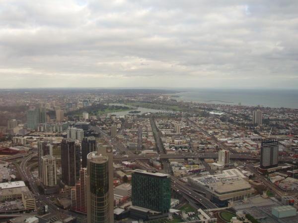 View towards St Kilda from Rialto Tower