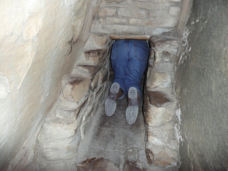 Mesa Verde, Balcony House, crawling through exit tunnel
