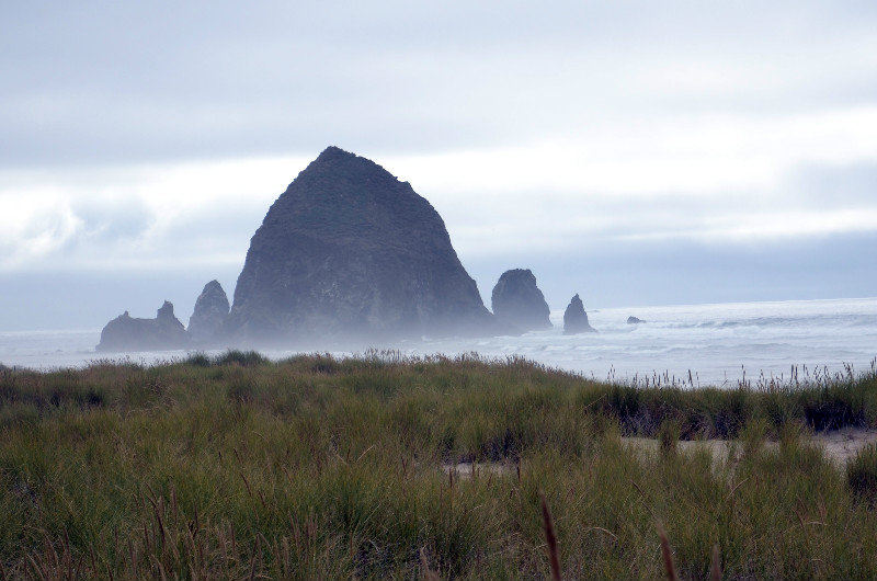 Cannon Beach Haystack Rock from beach