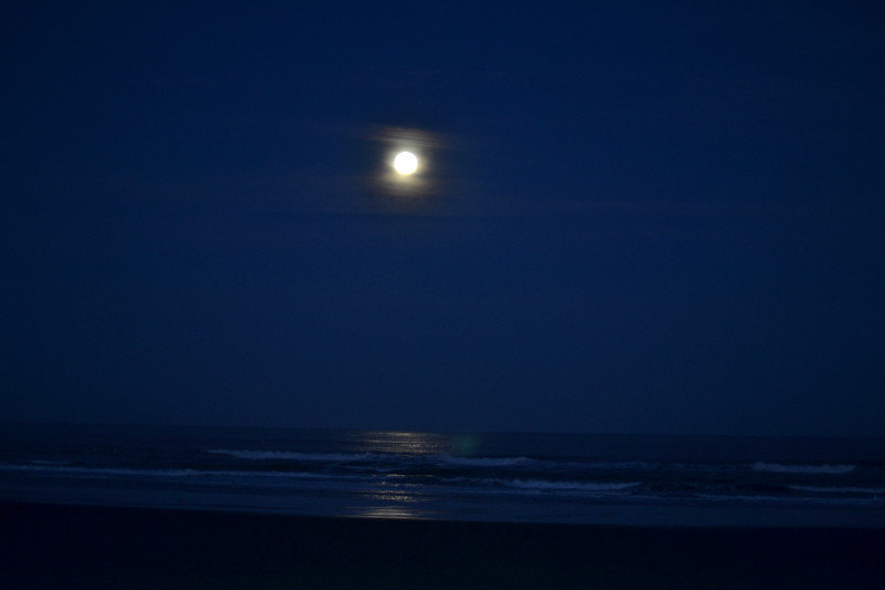   Moon reflections on the ocean