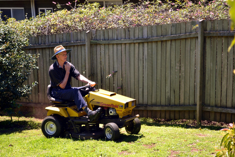 Rob mowing grass