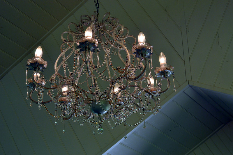 One of several chandelier lights in the Gazebo