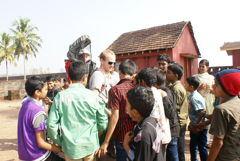 A few of the school kids saying hello to me