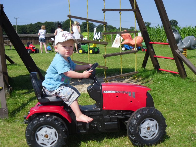 Driving the tractor