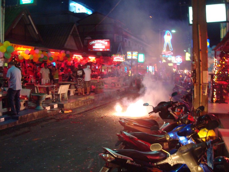 Pattaya - Fireworks in street