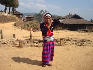 Lady in traditional dress in village near Kyaukme