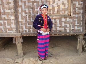 Lady in traditional dress in village near Kyaukme