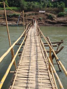 Bamboo bridge over the Nam Khan river