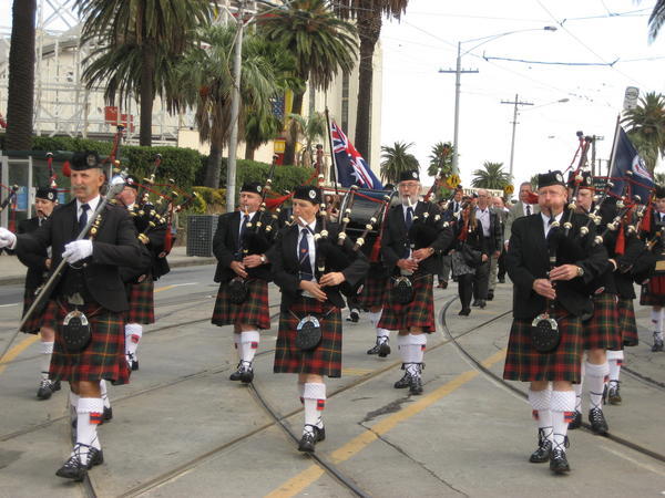 Pipes and drums for ANZAC day