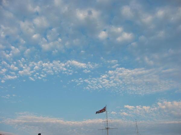 Evening sky over the Union Jack