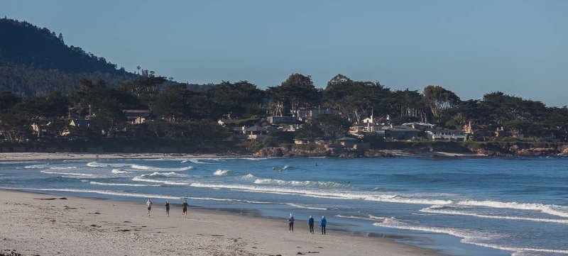 Morning Joggers and Walkers on Carmel Beach