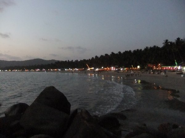 Palolem beach at night
