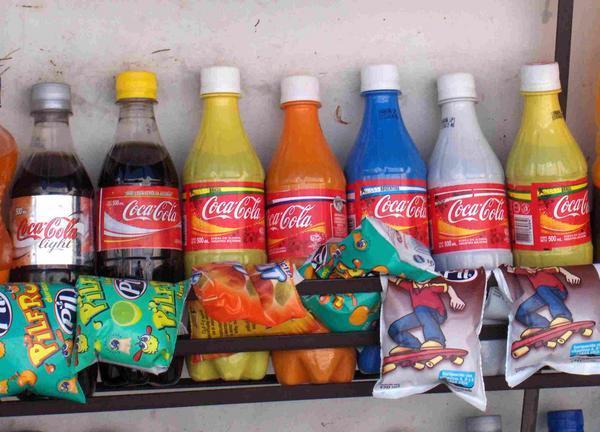 Multicolored Coca-cola in La Paz