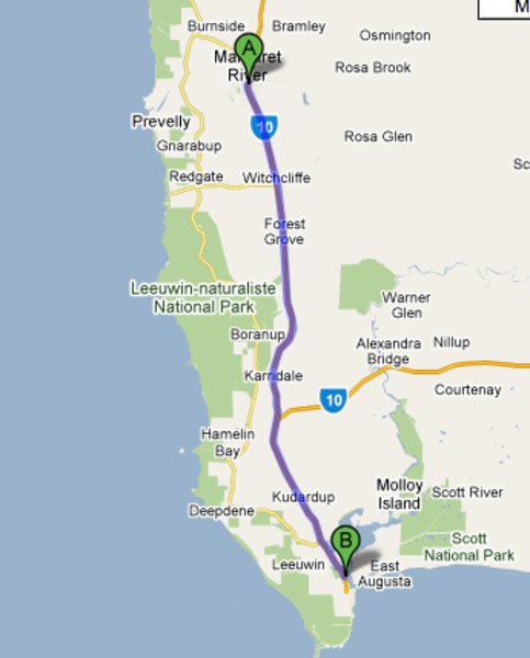 5560904 Map  Margaret River To Augusta 0 