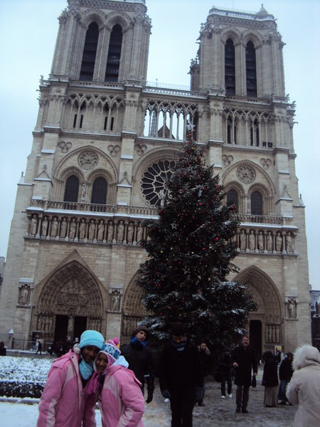 Outside the Notre Dame Cathedral
