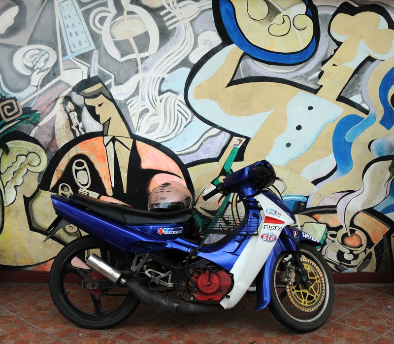 motorbike and modern art