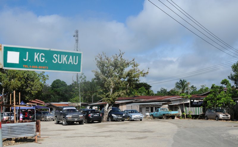 the town centre of Sukau...
