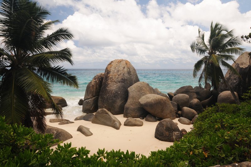 beach and boulders