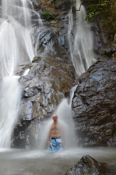 Richard getting a waterfall massage