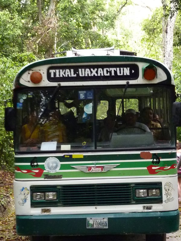 Bus from Tikal to Washington, not the one in North America