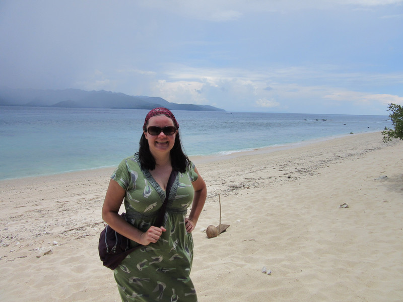 Gili Meno - beach shot, Lombok in the background
