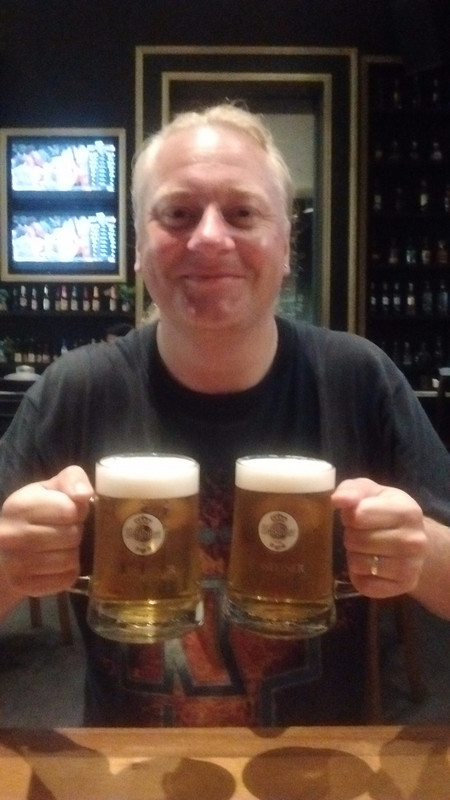 Draft pub - Buy 1, Take 1 on Warsteiner draft beer, so we did!