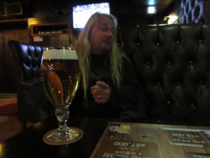 Big beer in Western bar