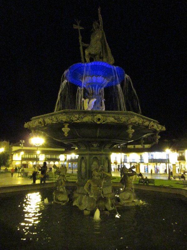 Cusco - Plaza de Armes at night