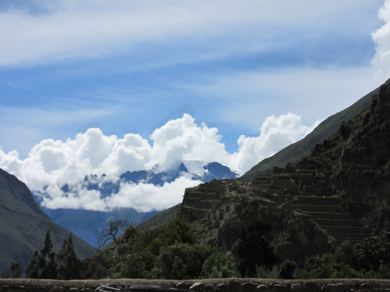 Ollantaytambo - Snow capped mountains in the distance