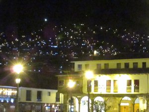 Cusco - View from Plaza de Armes at night