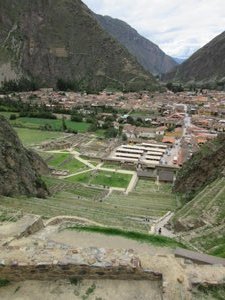 Ollantaytambo - View of the town from the ruins