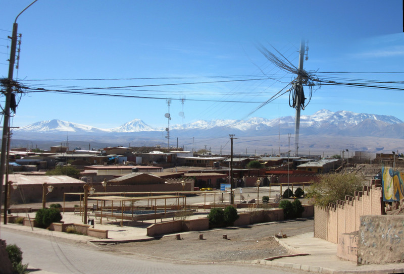 Bus station area with the Andes in the background