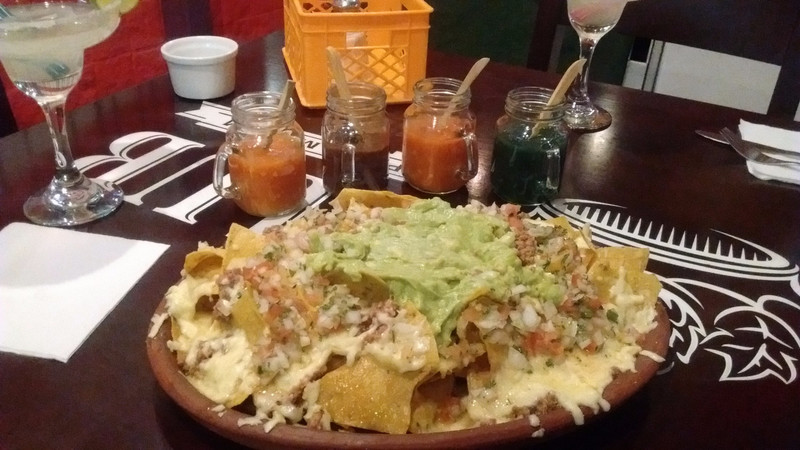 Nachos and salsa at Lucha Libre Mexican restaurant