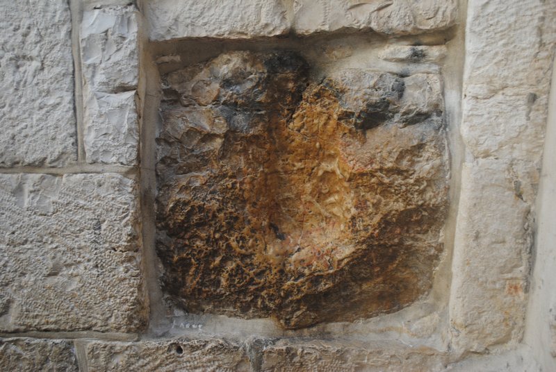 The Wall Where Jesus Placed His Hand As He Carried the Cross
