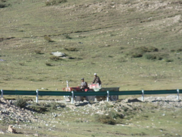 Tibetans on a Tractor