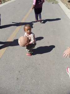 Tibetan Boy with Basketball