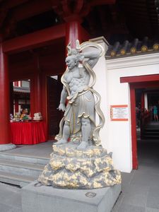 angry statue in china town temple