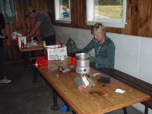 cooking in the hut