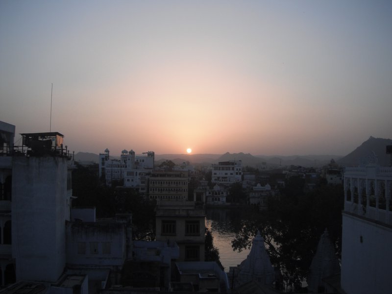 sunset over Udaipur