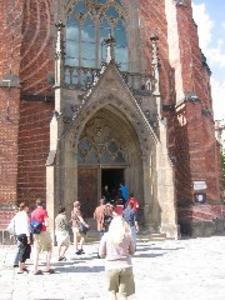 Entrance to "the Red Church" where we sang