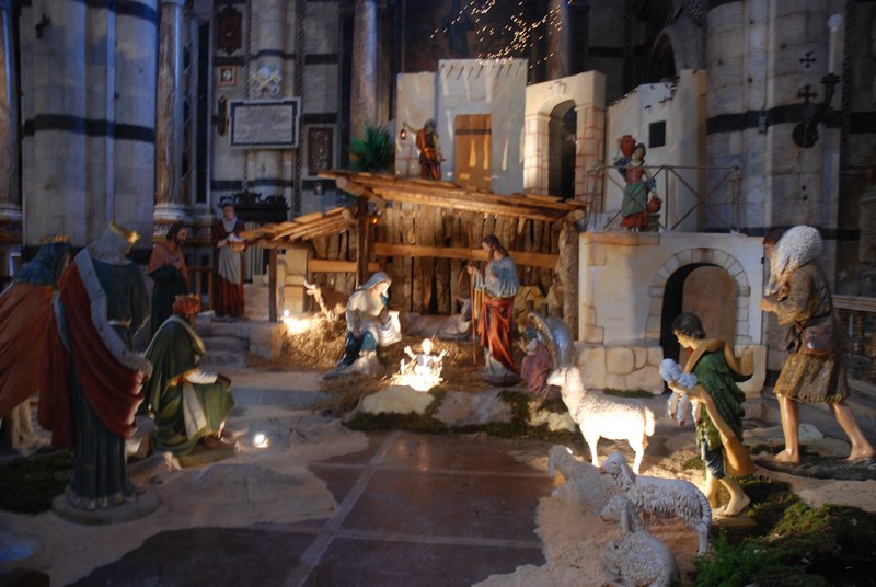 Typical nativity scene in church